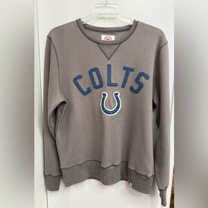 47 Colts Gray Crewneck Sweatshirt with Blue Appliqué